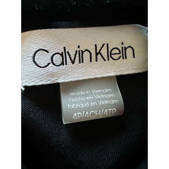 Calvin Klein Women's Petite Black Floral Long Sleeve Party Dress 4 - Picture 8 of 8